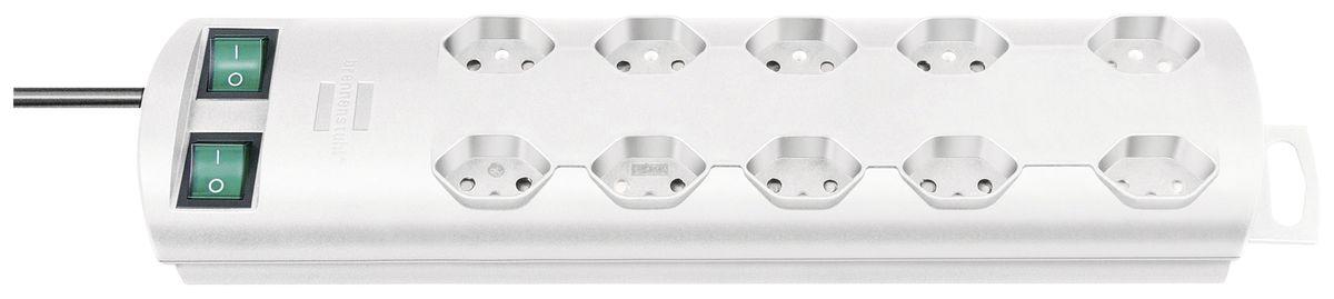 Prise multiple Primera-Line 2×interrupteur 10×T13 90° 2m H05VV-F 3×1mm² bc