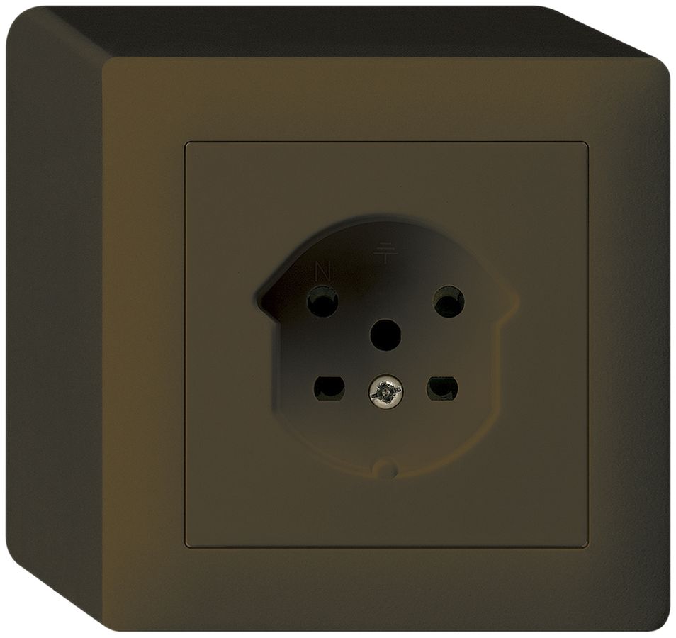 Prise AP HA kallysto type 15 avec bornes enfichables brun