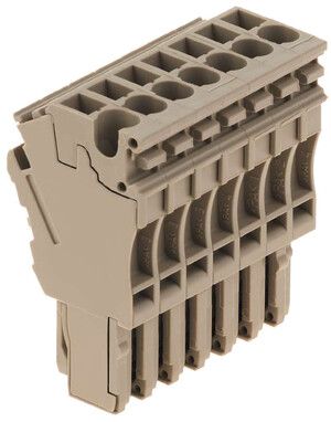 Fiche Weidmüller ZP 2.5/1AN/QV/7 connexion à ressort 2.5mm² 7L beige