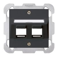 Kit de montage ENC kallysto 2×Keystone noir avec plaque de fixation