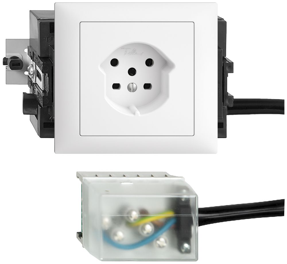 Prise INC EDIZIOdue T15 blanc 46…69mm pour câble plat powerbus