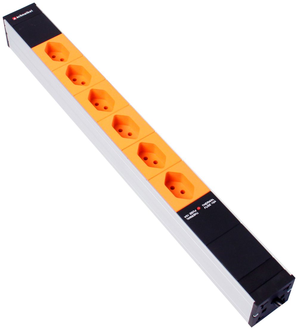 Steckdosenleiste 19" 1HE 6×T13 Td3×1mm² 3m orange