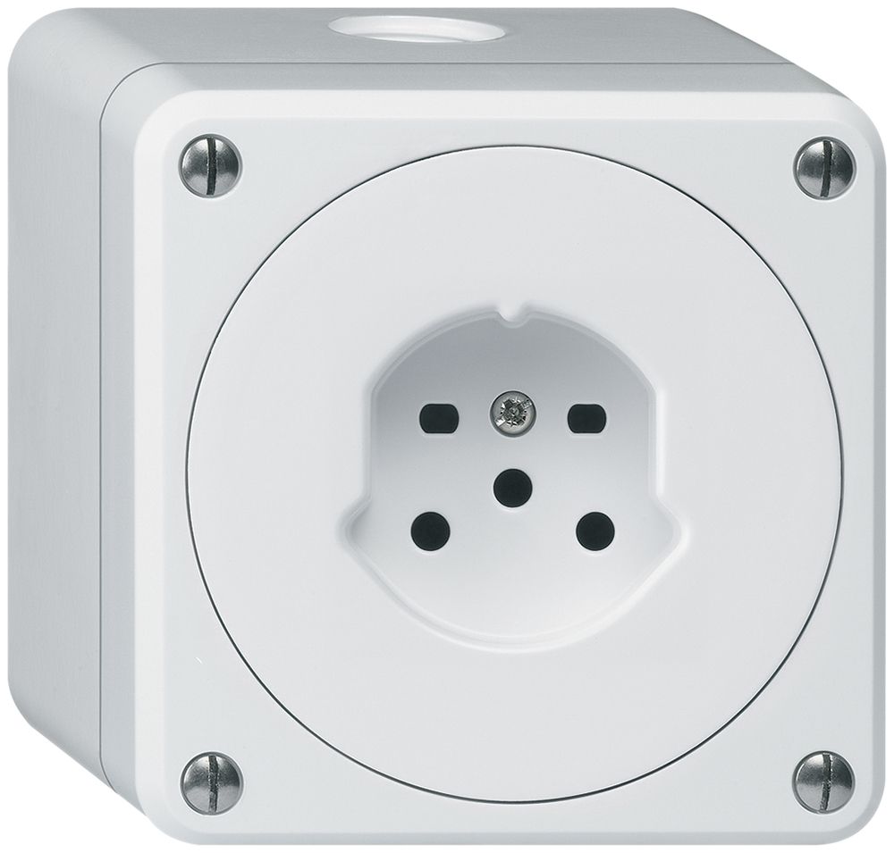 Prise AP HA robusto type 15 avec bornes enfichables blanc