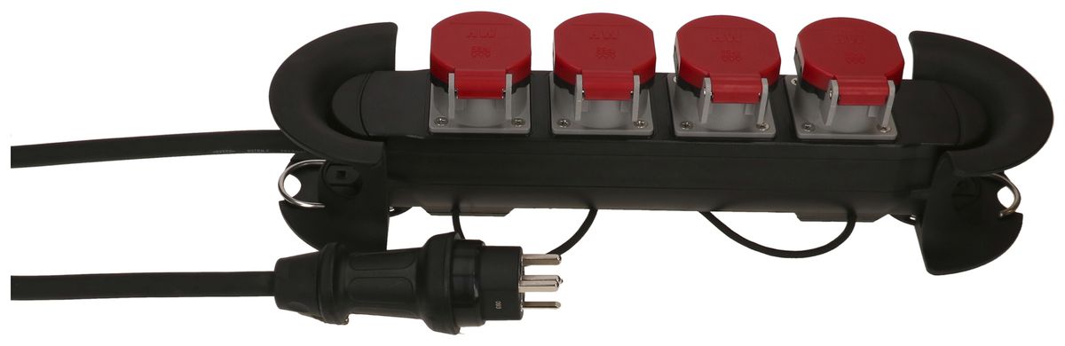 Steckdosenleiste MAX HAURI Construct Line 5m 4×T25 IP55 90° schwarz