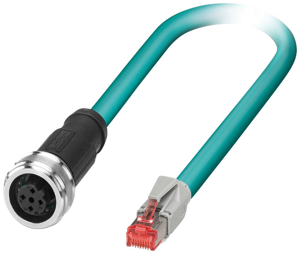 Patchkabel RJ45 Phoenix Contact NBC-P12FSD Kat.5 SF/UTP 2×2 0.3m blau IP20/IP67