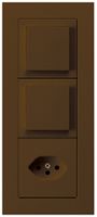 UP-Kombination kallysto.pro Gr.I-I-I vertikal 2×Schalter S3+Typ 13 braun