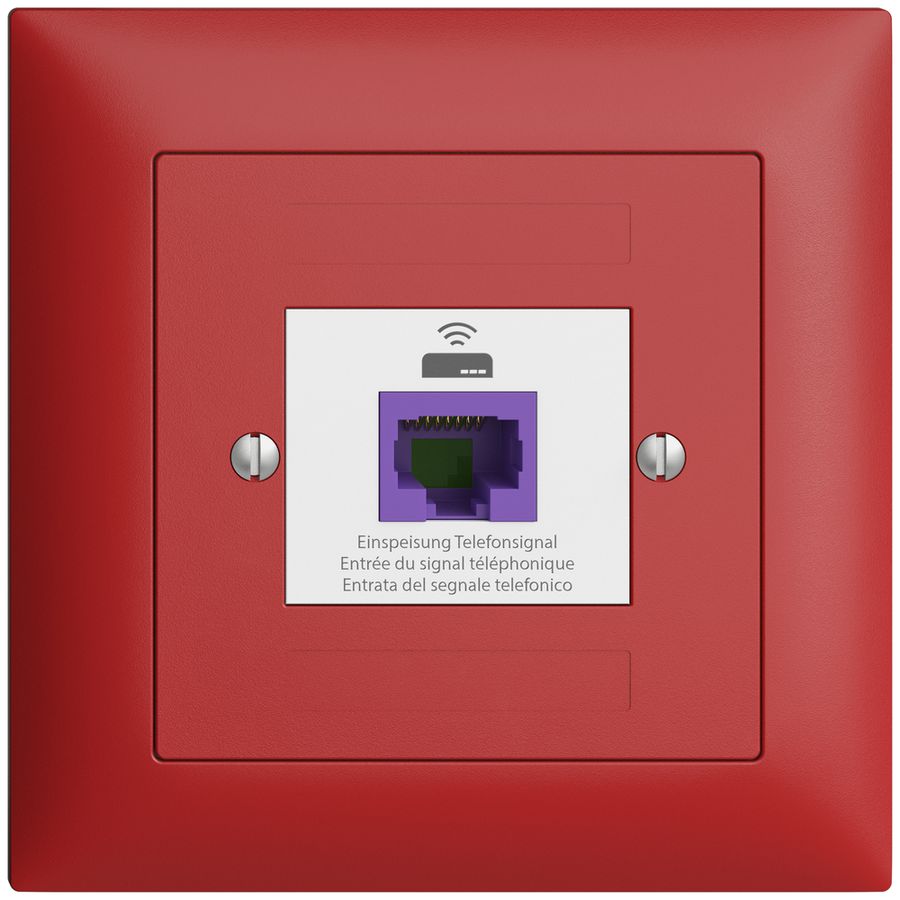 UP-Rückführungsdose EDIZIOdue FMI 1×RJ45 f.Swisscom VoIP, 8 polig, UTP, berry