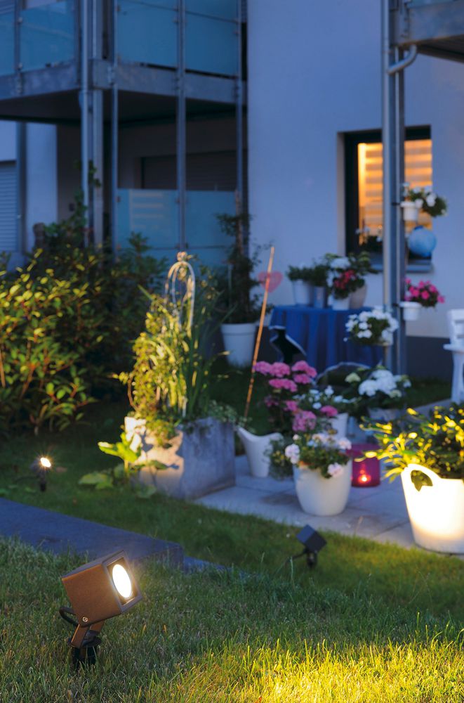 Lampada picchetto terra LED NAUTILUS 10 SQUARE 9W 3000K 520lm IP65 45° antracite