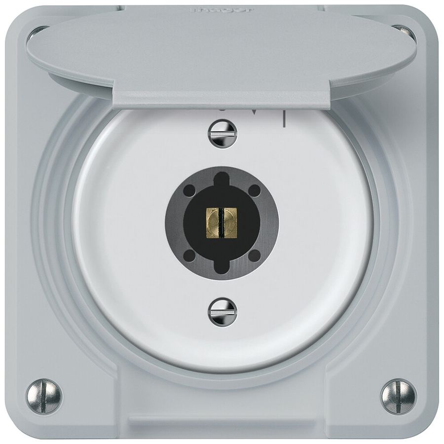 UP-Schlüsselschwenktaster robusto 2P 2NO 20A 250V 86×86mm grau