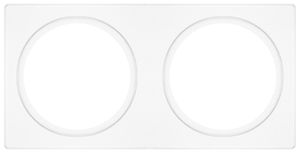 Abdeckplatte LEDVANCE FRAME Stahl 200×100mm 2×Ø68mm weiss