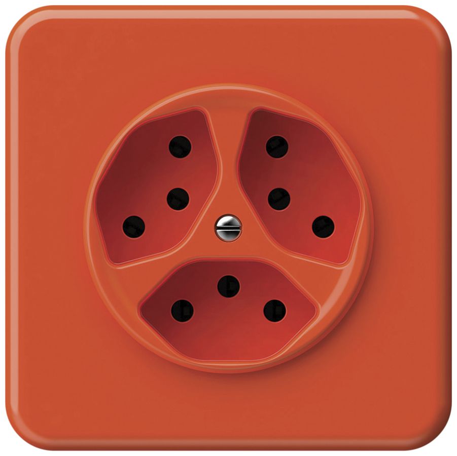 UP-Steckdose origin 3×Typ 13 10A 230V 92×92mm orange