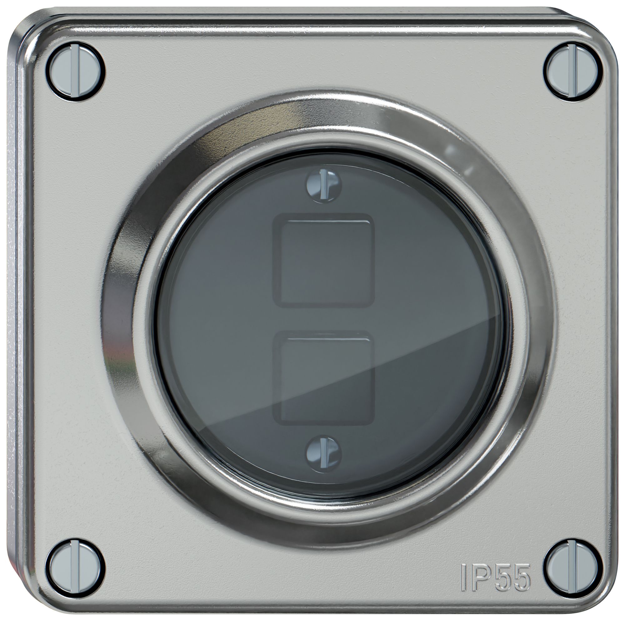 UP-Taster KNX RGB ELEMENT 2 Tasten mit LED IP55 aluminium