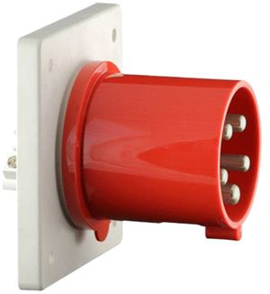 EB-Apparatestecker CEEtyp 5L 63A 6h IP44, Kontakte Messing vernickelt