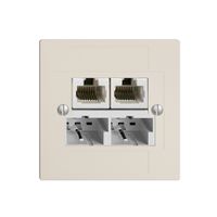 UP-Dose SOHO 2×TT/2×RJ45/u crema getr.ITplus EDIZIOdue