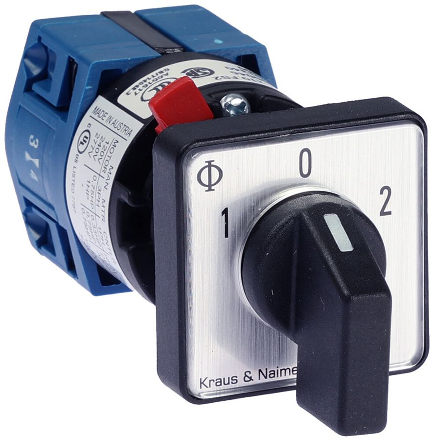 Commutateur INC K&N CG4.A210.FS2, 10A/400V 1L 30×30mm "1-0-2"