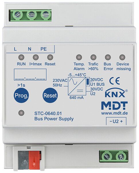 Alimentation KNX AMD MDT STC-0640.01 30V 640mA 1 ligne 1 inductance d'arrêt 4UM