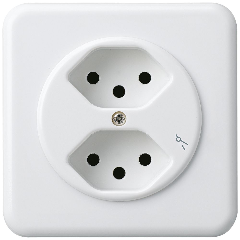 UP-Steckdose basico 2×Typ 13S weiss