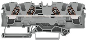Durchgangs-Reihenklemme WAGO TOPJOB S 6mm² 41A 800V Push-in 4×1 TH35 blau