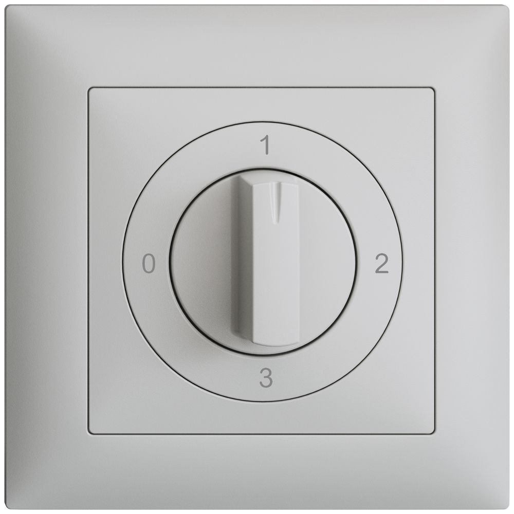 Frontset EDIZIOdue 0-1-2-3 hellgrau 88×88mm für Drehschalter