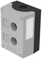 Aufbaugehäuse EAO 45, 2 Einbaulöcher Ø22.3mm, m.Schildträger Einführung M20 grau