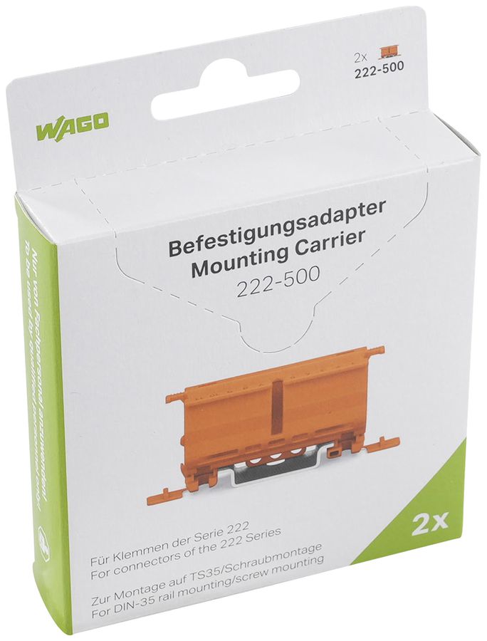 Befestigungsadapter WAGO 222-500 in Blister 2 Stück max.4mm² TH-35 orange
