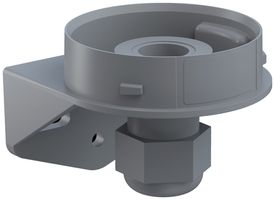 Winkel WERMA Mini, für Signalsäule, Kabelverschraubung, grau