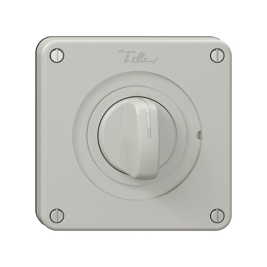 Deckel NEVO, f.Drehschalter m.Drehgriff, m.schwarzer Dichtung, lichtgrau