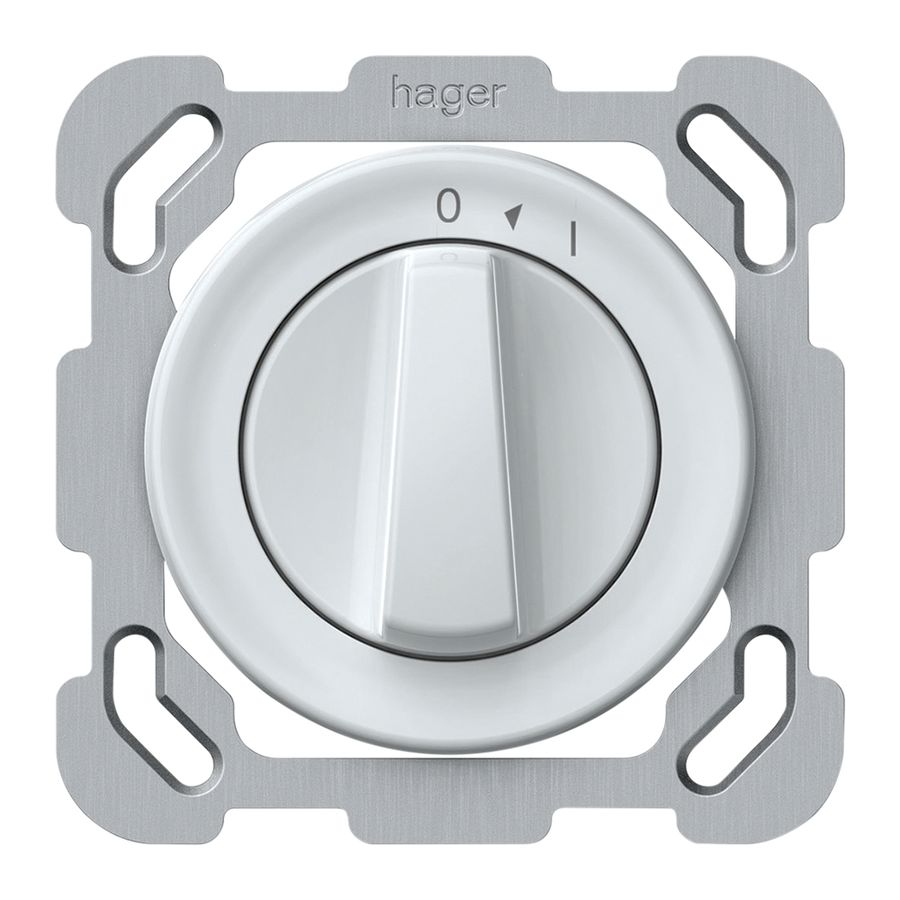 UP-Schwenktaster origin 1P 0<1 1P 0<1 10A 230V 77×77mm weiss