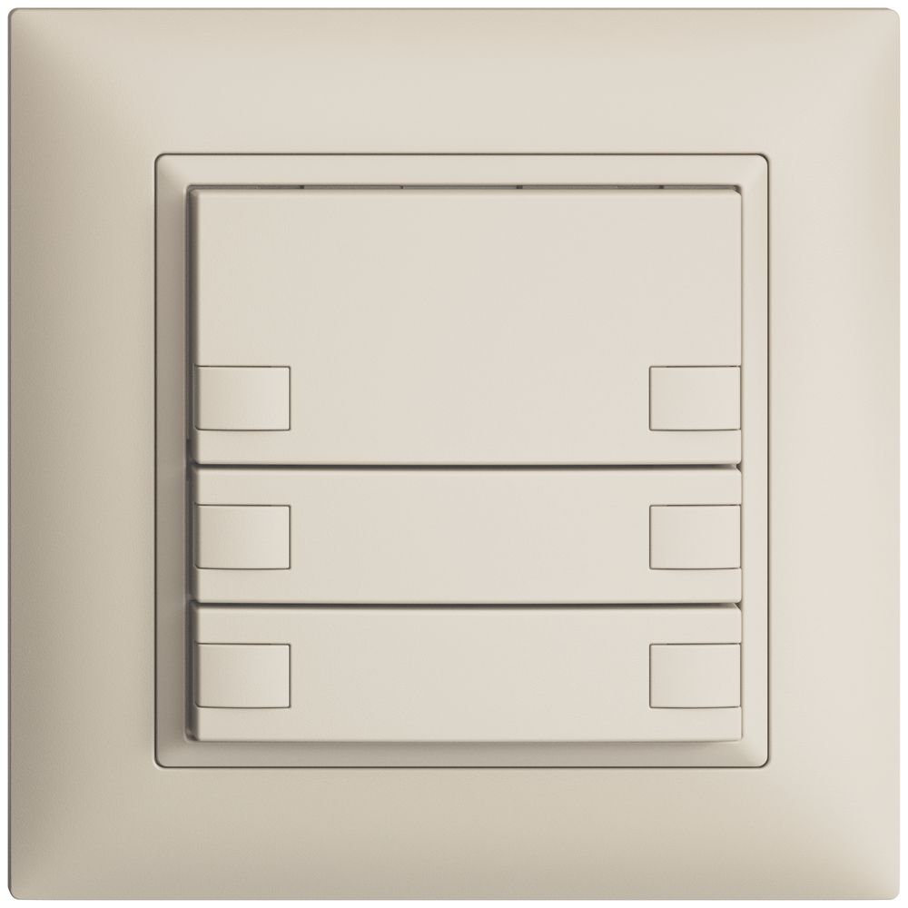 Poussoir ENC KNX 3× EDIZIOdue crema RGB sans LED
