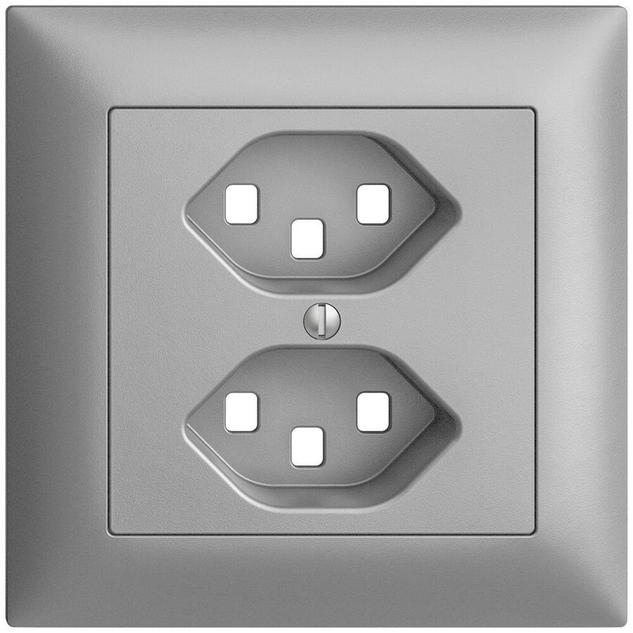 UP-Frontset EDIZIOdue silver 88×88mm 2×T23