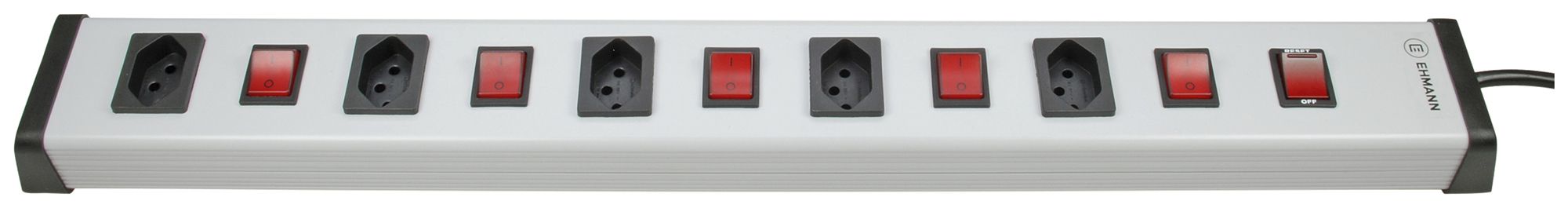 Presa multipla Steffen EHMANN 5×T13 5×interruttore 10A 250V 3m mat.sint.gr