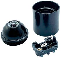 Fassung Elektrogros E27 M10×1 glatt ≤210°C Ø39×55mm schwarz