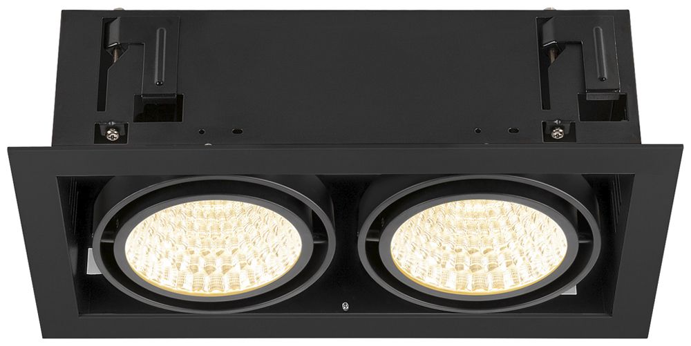 Downlight LED SLV KADUX 2×27W 3150lm 930 30° DALI 370×195mm noir