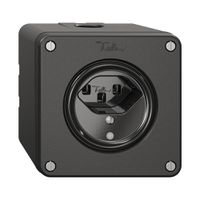 NAPU-Steckdose NEVO, 1×T23, m.LED, schwarz