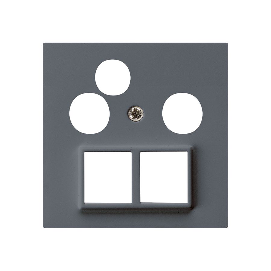 Frontplatte HMS kallysto für R/TV-Daten anthrazit