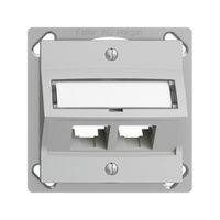 EB-Montageset S-One EDIZIOdue FM.TE für 2×RJ45 schräg, hellgrau