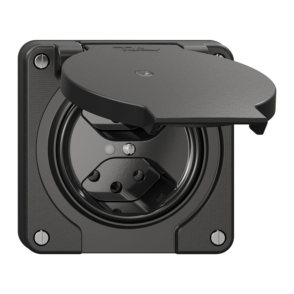 Prise NEVO N.CO, 2×T13, IP21, a.LED, noir