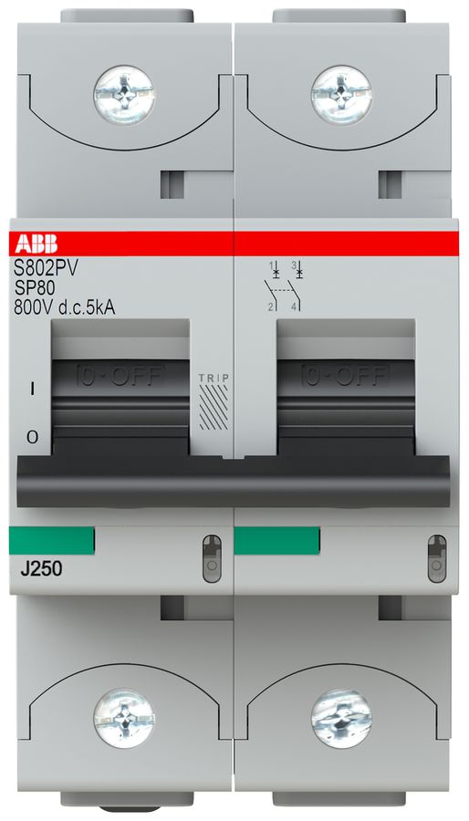 Leitungsschutzschalter ABB S802PV-SP80 2P 800VDC 80A 5kA 3TE