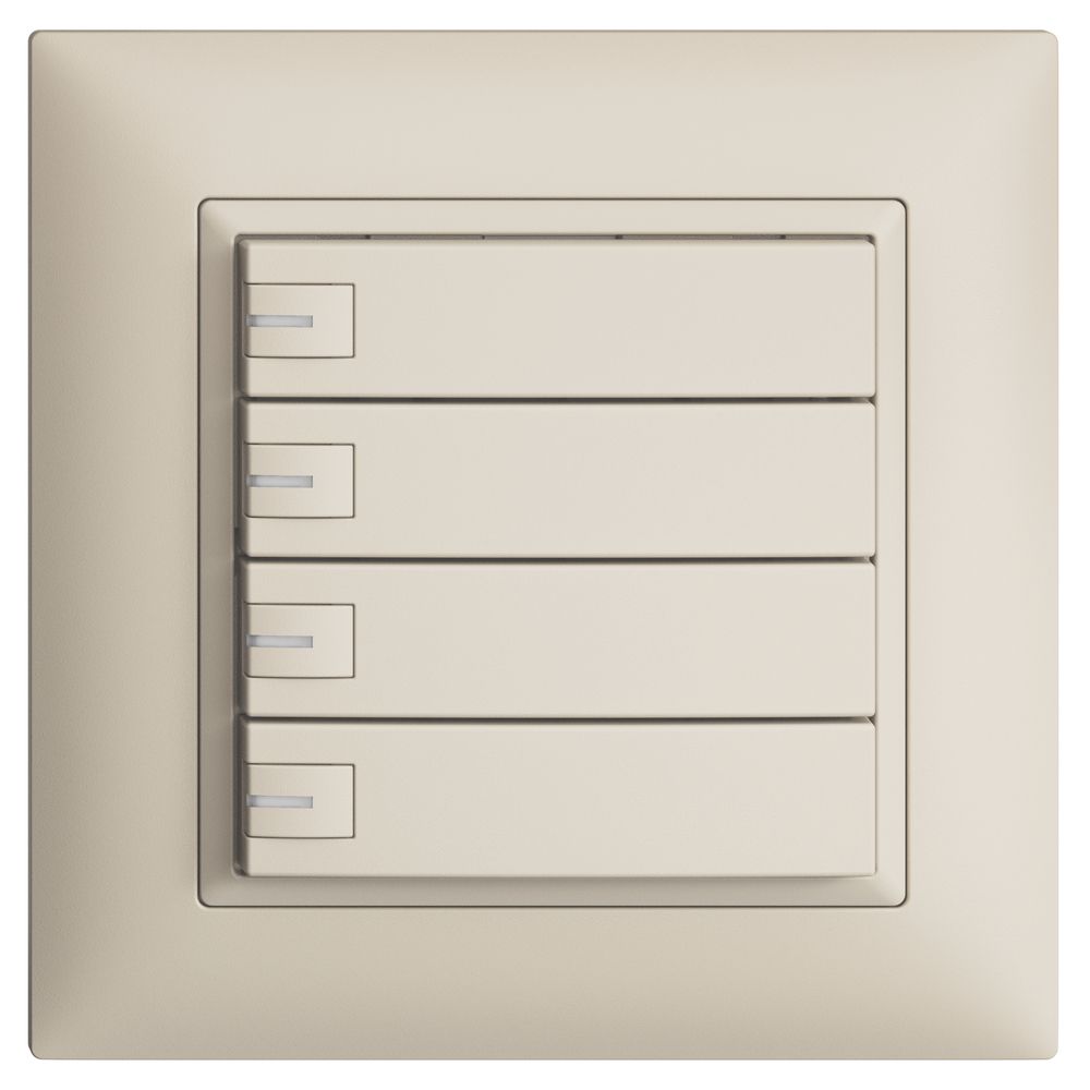 UP-KNX-Taster RGB EDUE FMI, 250mW, m.RGB-LED, 4×Taste, 1×Tastenbelegung, crema