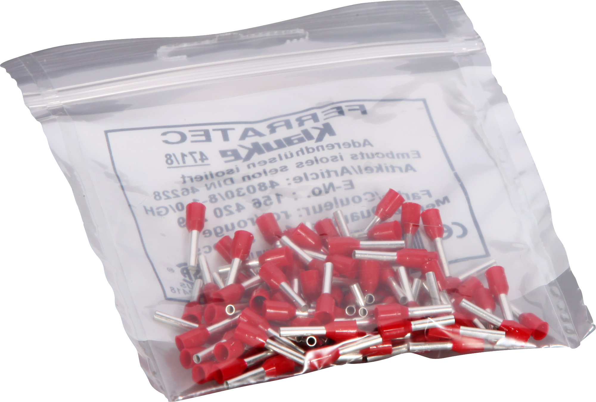 Embout de câble Ferratec DIN is.1mm²/8mm rouge