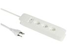 Prise multiple PRINCIPIO 3×type 13 horizontal câble 5m interrupteur blanc