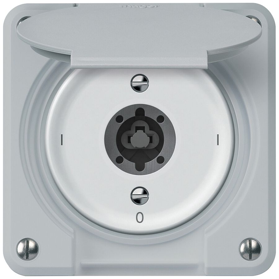 Interrupteur à clé robusto interrupteur en/hors 1 pôle 16A 250V 86×86mm gris