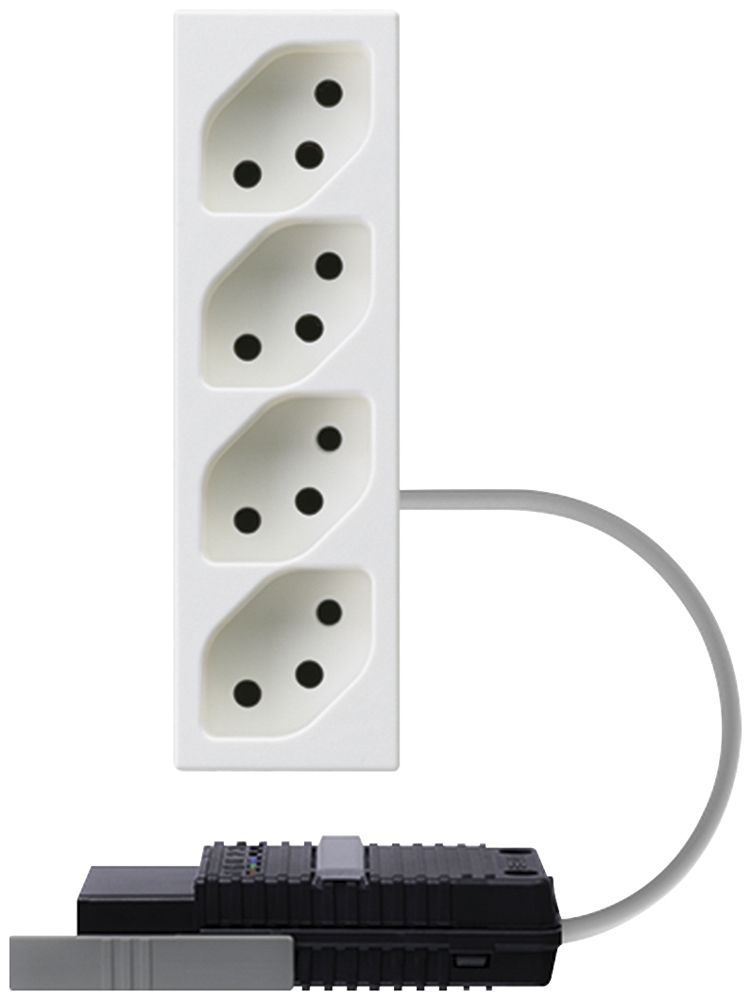 EB-Steckdose 4×Typ 13 FLF weiss mit RK-Adapter 5P L2