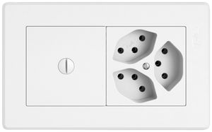 Combinaison ENC EDIZIO.liv SNAPFIX® 1×2 96×156mm obturateur+3×T13 blanc