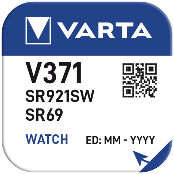 Knopfzelle Silberoxyd VARTA V371, 1.55V, 1 Stück