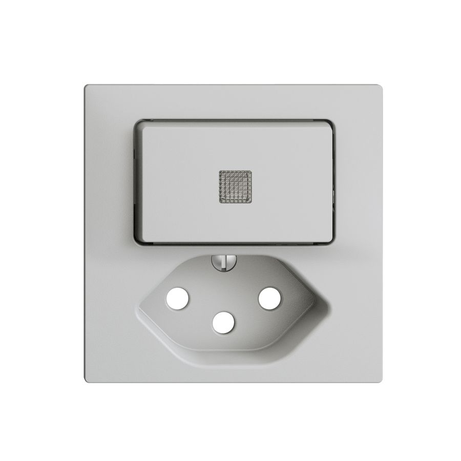 Frontset 60×60mm EDIZIOdue hellgrau T13 mit Linse für Kleinkombi