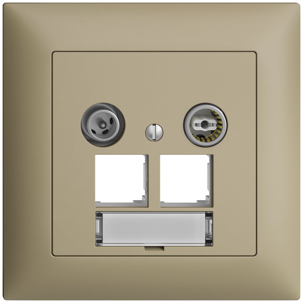 Prise multimédia ENC EDIZIOdue FMI EASYNET 11dB, p.2×RJ45 S-One, sand