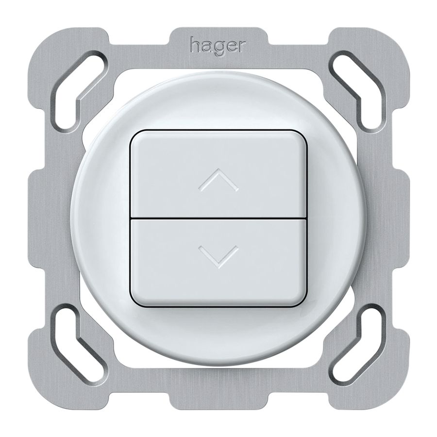 Interrupteur stores ENC origin 1P 2×touches 77×77mm blanc