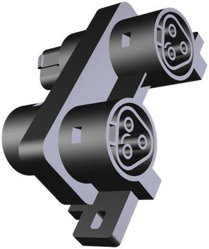 Bloc de distribution 3P noir, avec fixation RST 20i3