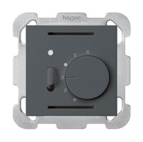 UP-Raumthermostat kallysto anthrazit mit Schalter mit Befestigungsplatte
